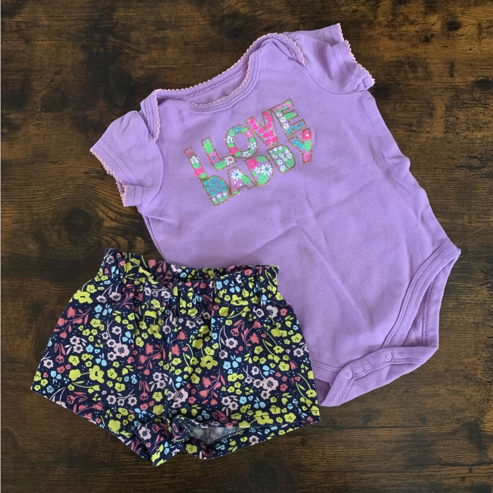 5/$25 sale — Infant short & onesie set - 3-6m
